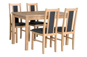 Zestaw stół rozkładany Alba 1 + 4 krzesła drewniane Bos 14