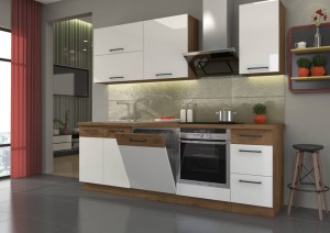 Meble kuchenne Vigo biały połysk 240cm