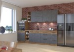 Zestaw mebli kuchennych Vigo matera 270cm 9 szafek+blat