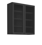 Szafka górna witryna 80 GS-90 2F czarny mat