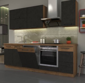 Meble kuchenne Vigo matera 240cm 7 szafek