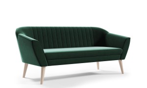 Skandynawska sofa Zaya 3 butelkowa zieleń - tkanina Riviera 38