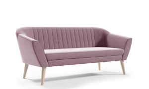 Skandynawska sofa Zaya 3 róż - tkanina Riviera 62