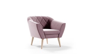 Skandynawski fotel Victoria róż - tkanina Riviera 62