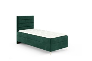 Łóżko kontynentalne na nóżkach Bino 90x200cm zieleń - tkanina Riviera 38