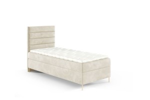 Łóżko kontynentalne na nóżkach Bino 90x200cm beż - tkanina Riviera 21