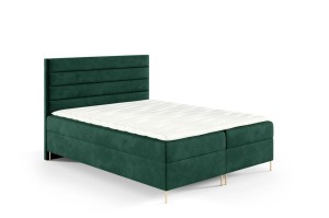 Łóżko kontynentalne na nóżkach Bino 200x200cm zieleń - tkanina Riviera 38