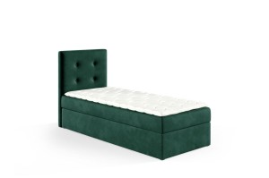 Łóżko kontynentalne z pojemnikiem Lino 90x200cm zieleń - tkanina Riviera 38