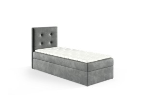 Łóżko kontynentalne z pojemnikiem Lino 90x200cm szary - tkanina Riviera 91