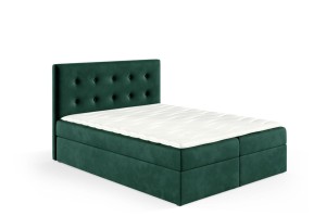 Łóżko kontynentalne z pojemnikiem Lino 140x200cm zieleń - tkanina Riviera 38