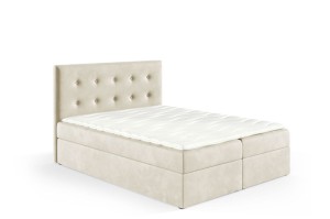 Łóżko kontynentalne z pojemnikiem Lino 160x200cm beż - tkanina Riviera 21