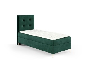 Łóżko kontynentalne na nóżkach Lino 90x200cm zieleń - tkanina Riviera 38