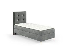 Łóżko kontynentalne na nóżkach Lino 90x200cm szary - tkanina Riviera 91