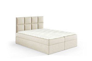 Łóżko kontynentalne z pojemnikiem Kleo 180x200cm beż - tkanina Riviera 21