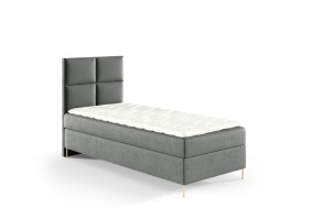 Łóżko kontynentalne na nóżkach Kleo 90x200cm szary - tkanina Riviera 91