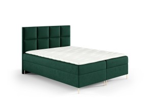 Łóżko kontynentalne na nóżkach Kleo 200x200cm zieleń - tkanina Riviera 38