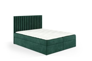 Łóżko kontynentalne z pojemnikiem Lira 160x200cm zieleń - tkanina Riviera 38