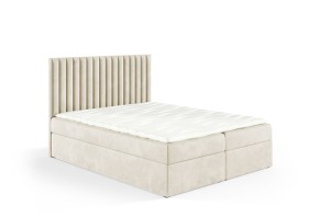 Łóżko kontynentalne z pojemnikiem Lira 180x200cm beż - tkanina Riviera 21