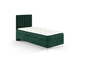 Łóżko kontynentalne na nóżkach Lira 90x200cm zieleń - tkanina Riviera 38