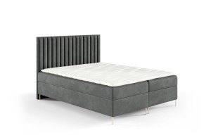Łóżko kontynentalne na nóżkach Lira 120x200cm szary - tkanina Riviera 91