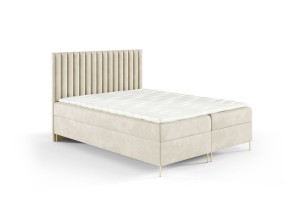Łóżko kontynentalne na nóżkach Lira 180x200cm beż - tkanina Riviera 21