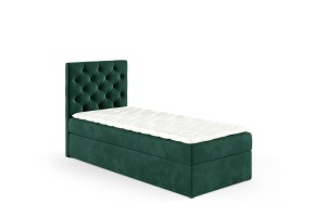 Łóżko kontynentalne z pojemnikiem Lara 90x200cm zieleń - tkanina Riviera 38