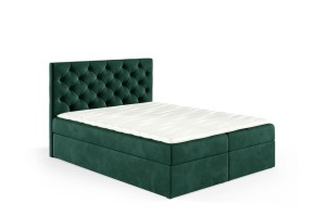 Łóżko kontynentalne z pojemnikiem Lara 120x200cm zieleń - tkanina Riviera 38