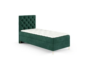 Łóżko kontynentalne na nóżkach Lara 90x200cm zieleń - tkanina Riviera 38 