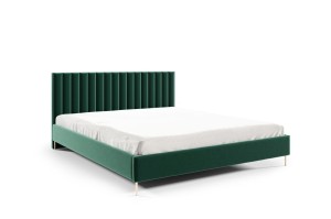 Łóżko tapicerowane na nóżkach Lira 160x200 zieleń - tkanina Riviera 38