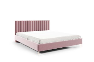 Łóżko tapicerowane na nóżkach Lira 160x200 róż - tkanina Riviera 62