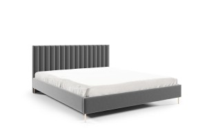 Łóżko tapicerowane na nóżkach Lira 180x200 szary - tkanina Riviera 91