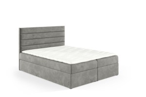 Łóżko kontynentalne z pojemnikiem Bino 180x200cm szary - tkanina Riviera 91
