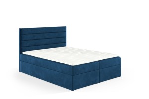 Łóżko kontynentalne z pojemnikiem Bino 120x200cm granatowy - tkanina Riviera 81