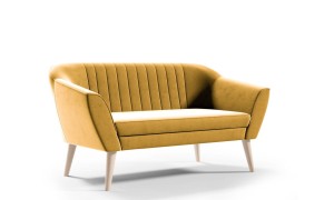 Skandynawska sofa Zaya 3 musztardowy - tkanina Riviera 41