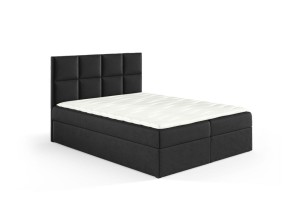 Łóżko kontynentalne z pojemnikiem Kleo 120x200cm czarny - tkanina Riviera 100
