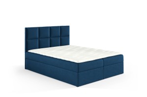 Łóżko kontynentalne z pojemnikiem Kleo 140x200cm granatowy - tkanina Riviera 81