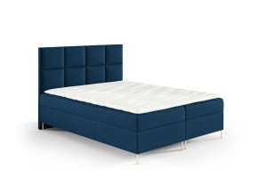Łóżko kontynentalne na nóżkach Kleo 140x200cm granatowy - tkanina Riviera 81
