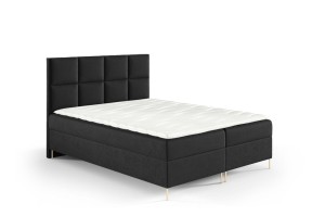 Łóżko kontynentalne na nóżkach Kleo 180x200cm czarny - tkanina Riviera 100