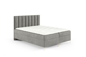 Łóżko kontynentalne na nóżkach Nila 160x200cm szary - tkanina Riviera 91