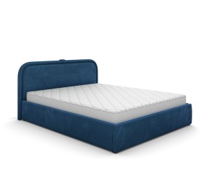 Łóżko tapicerowane z pojemnikiem 140x200 Leo granatowe Monolith 77