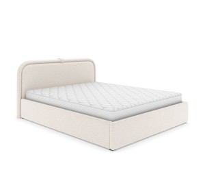 Łóżko tapicerowane z pojemnikiem 120x200 Leo śnieżnobiały boucle Lambi 07