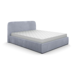 Łóżko tapicerowane z pojemnikiem 140x200 Jimi jasny szary Monolith 84