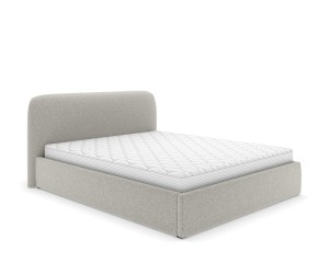 Łóżko tapicerowane z pojemnikiem 200x200 Jimi jasny szary boucle Lambi 11