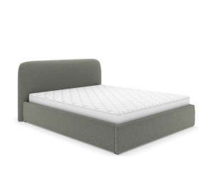 Łóżko tapicerowane z pojemnikiem 200x200 Jimi szary boucle Lambi 12