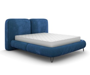 Łóżko tapicerowane z pojemnikiem 180x200 Verona granatowy Monolith 77