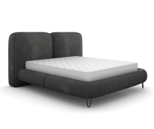 Łóżko tapicerowane z pojemnikiem 180x200 Verona szary Monolith 95