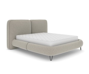 Łóżko tapicerowane z pojemnikiem 140x200 Verona jasny szary boucle lambi 11