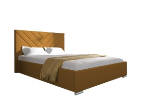 Łóżko tapicerowane Marta 140x200 miodowy - Kronos 01