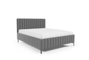 Łóżko tapicerowane na nóżkach Weronika 140x200 jasny szary - Trinity 33