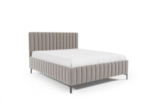 Łóżko tapicerowane na nóżkach Weronika 160x200 kremowy - Trinity 01